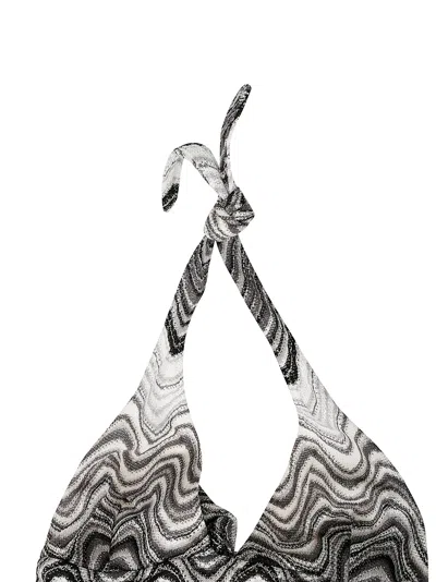 Mc2 Saint Barth Marilyn Wave-pattern Halter Swimsuit In Multi