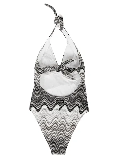 Mc2 Saint Barth Marilyn Wave-pattern Halter Swimsuit In Multi