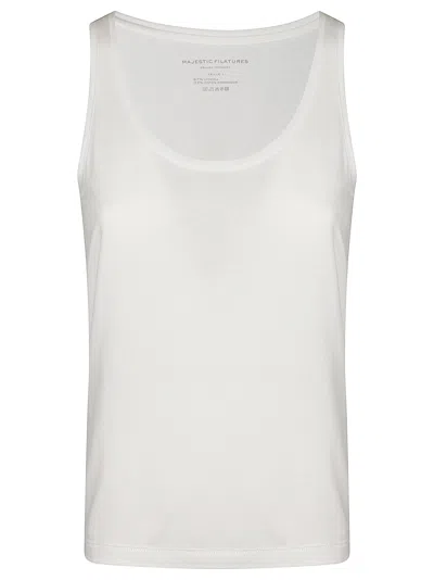 Majestic Round-neck Tank Top In White