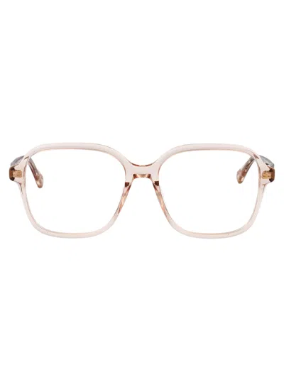 Chloé Pink-pink-transparent Acetate Glasses In Neutral