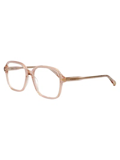 Chloé Pink-pink-transparent Acetate Glasses In Neutral