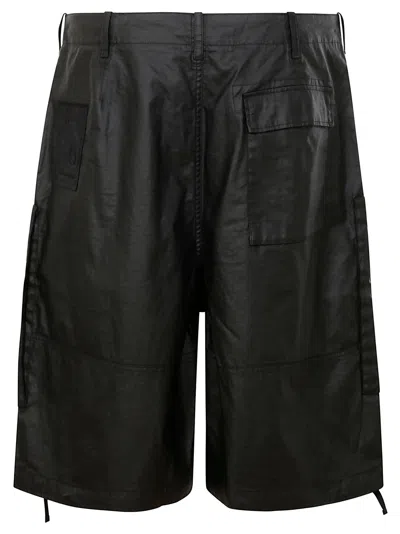 Ten C Zip-pocket Linen Shorts In Black