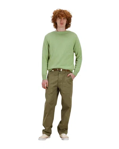 Fortela Newfatigue Herringbone Cotton Fatigue Trousers In Green