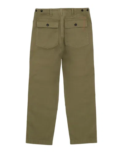 Fortela Newfatigue Herringbone Cotton Fatigue Trousers In Green