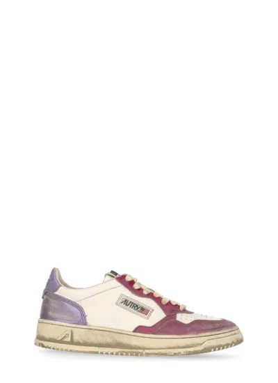Autry Low Top Sneakers Contrasting Inserts In Purple