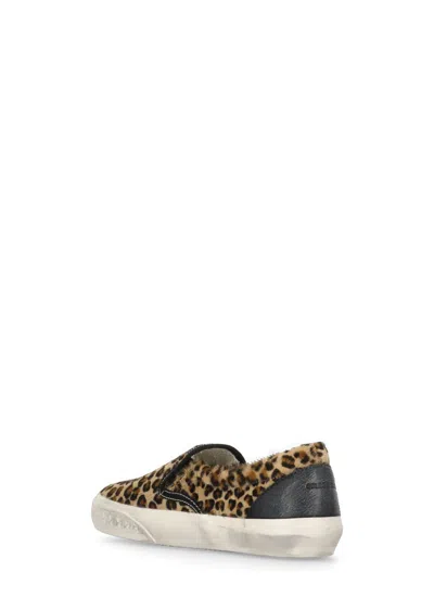 Golden Goose Brown Low Top Sneakers With Embossed Logo On The Heel And All-over Leopard Motif In Leather Woman In Brown
