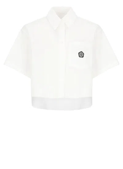 Kenzo 'boke Flower 2.0' Cropped Shirt White In White