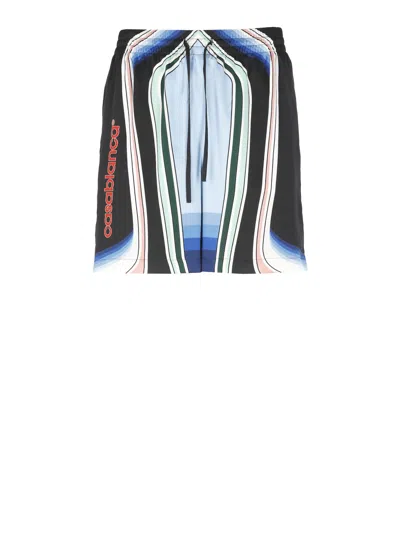 Casablanca Graphic Mountain Shorts In Black