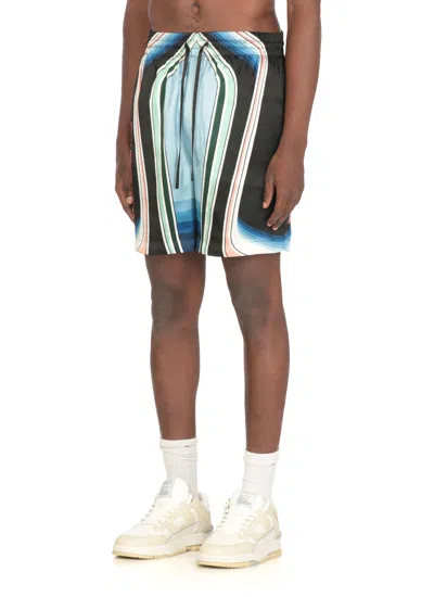 Casablanca Graphic Mountain Shorts In Black