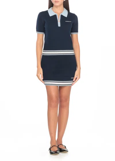 Casablanca Merino Wool Polo Shirt In Blue