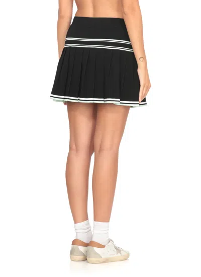 Casablanca Stripe Pleated Skirt In Black