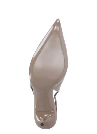 Paris Texas Pointed Arrow Toe Slingback In Glossy Patent Finish In Brown