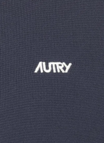 Autry High Neck Zip-up Sweatshirt In Blue