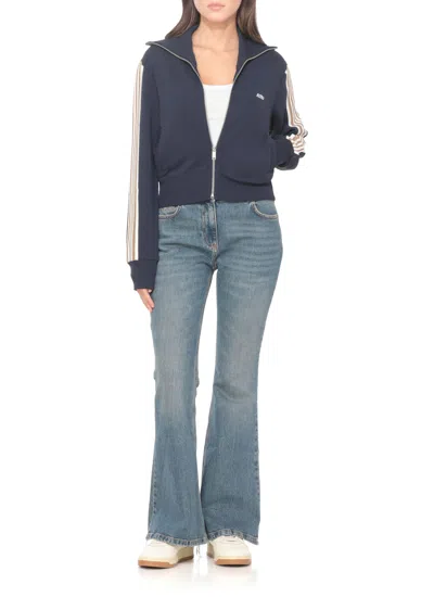Autry High Neck Zip-up Sweatshirt In Blue
