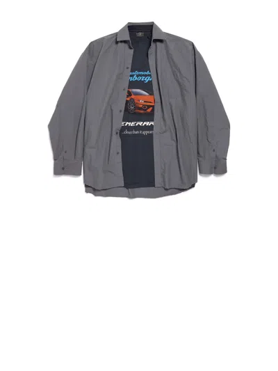 Balenciaga Grey Cotton Shirt In Gray