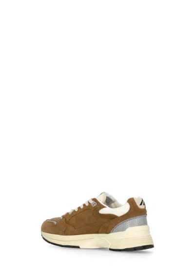 Autry Hyperway Sneakers In Cigar And Silver Mesh And Suede In Multi