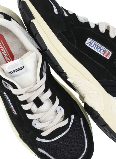 Autry Leather And Fabric Sneakers In Black
