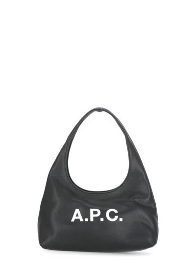 Apc A.p.c. Black Bag With Magnetic Fastening In Black