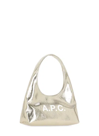 Apc A.p.c. Small Golden Shoulder Bag "baby Ninon" In Gold