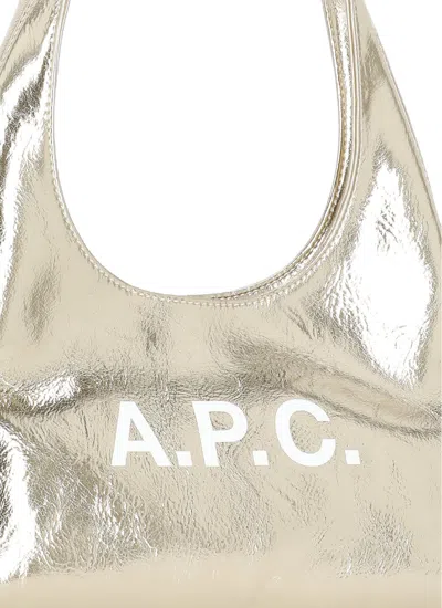 Apc A.p.c. Small Golden Shoulder Bag "baby Ninon" In Gold
