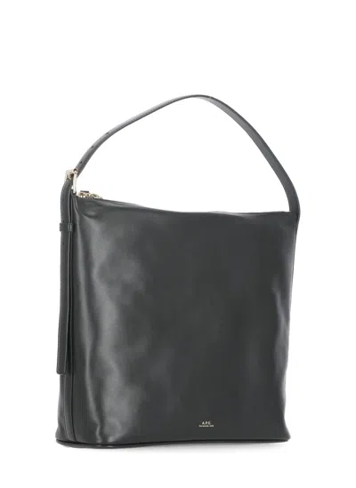Apc A.p.c. Women Vera Leather Shoulder Bag In Black