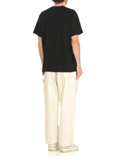 Moschino Crystal Logo Crew Neck T-shirt With Short Sleeves In Black