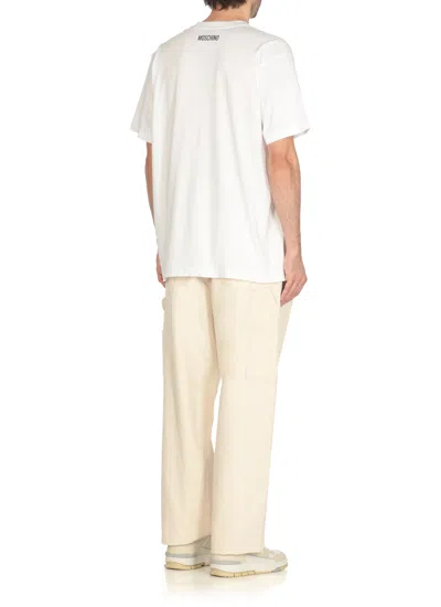 Moschino Organic Cotton Jersey T-shirt Goose In White