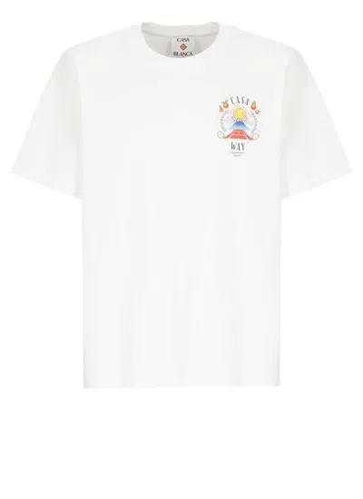Casablanca Casa Way Mountain Printed T-shirt In White