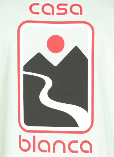 Casablanca Oversize Graphic Print Sunset Valley T-shirt In Green