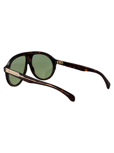 Moncler Brown Tortoise Acetate Sunglasses In Black