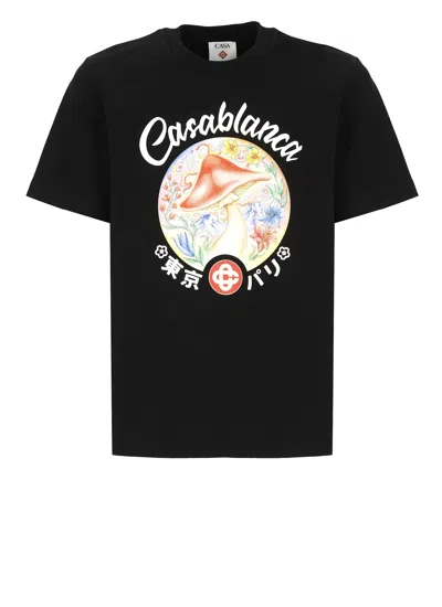 Casablanca Mushroom Emblem T-shirt In Black