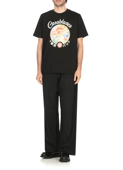 Casablanca Mushroom Emblem T-shirt In Black