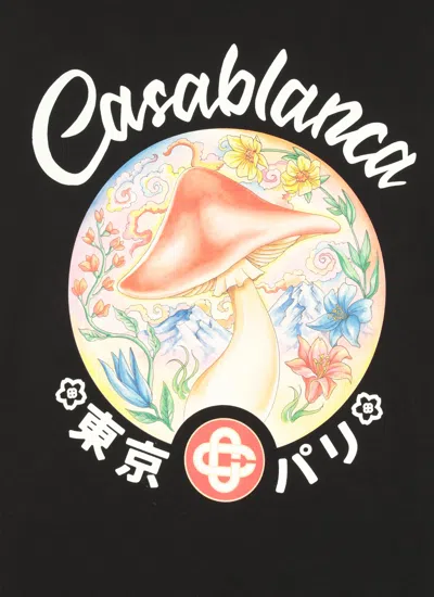 Casablanca Mushroom Emblem T-shirt In Black