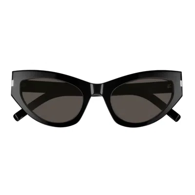 Saint Laurent Sl 215 Grace001 Black Black Grey In Black