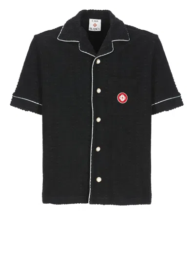 Casablanca Mens Towelling Monogram Shirt In Black