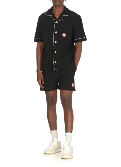 Casablanca Mens Towelling Monogram Shirt In Black