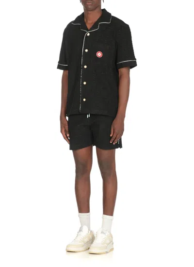 Casablanca Mens Towelling Monogram Shirt In Black