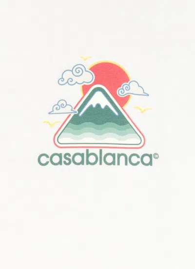Casablanca Montagne Ondulée Logo-print Cotton-jersey T-shirt In White