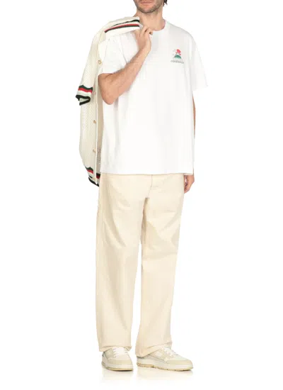 Casablanca Montagne Ondulée Logo-print Cotton-jersey T-shirt In White