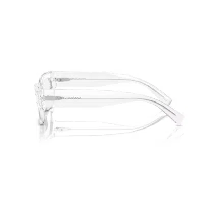Dolce & Gabbana Transparent-design Rectangle-frame Glasses In White