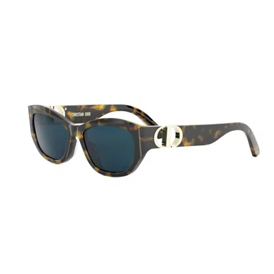 Dior 30montaigne B5u 20b0 Havana Sunglasses In Blue