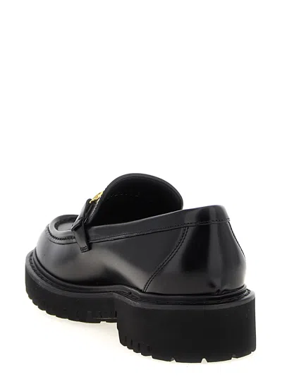 Valentino Garavani Glossy Leather Vlogo Signature Loaf In Black