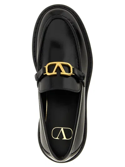 Valentino Garavani Glossy Leather Vlogo Signature Loaf In Black