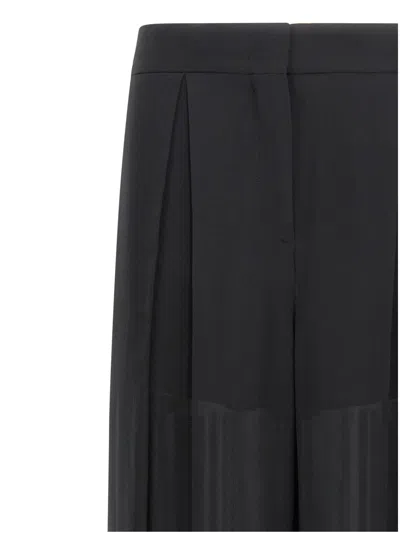 Alberta Ferretti High-waisted Silk Georgette Palazzo Pants With Asymmetrical Back Panel In Black