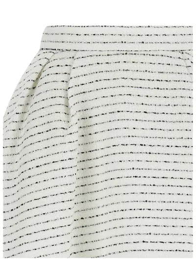 Alessandra Rich Tweed Skirt With A-line Silhouette And High Waist In White