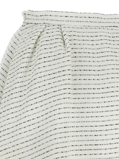 Alessandra Rich Tweed Skirt With A-line Silhouette And High Waist In White