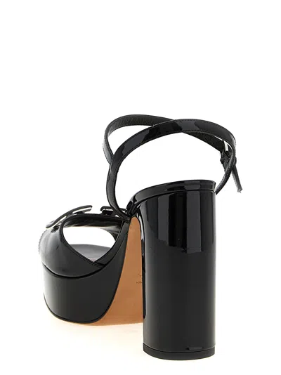 Valentino Garavani Valentino Vlogo 115 Patent Platform Sandal In Black
