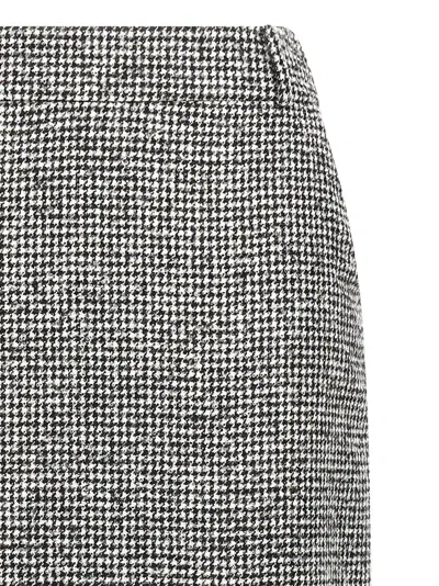 Ermanno Scervino Houndstooth Sheath Longuette Skirt With Back Split In Gray