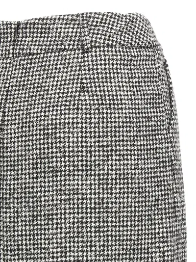 Ermanno Scervino Houndstooth Sheath Longuette Skirt With Back Split In Gray