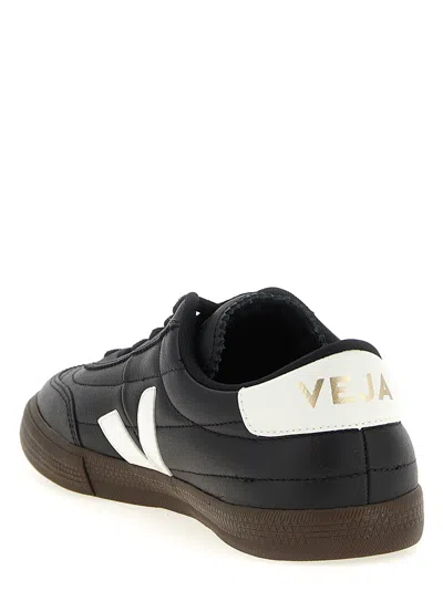 Veja Leather Sneakers In Black And White In Multi